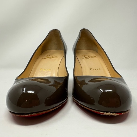 Christian Louboutin Brown Patent Leather Heels - Picture 3 of 12